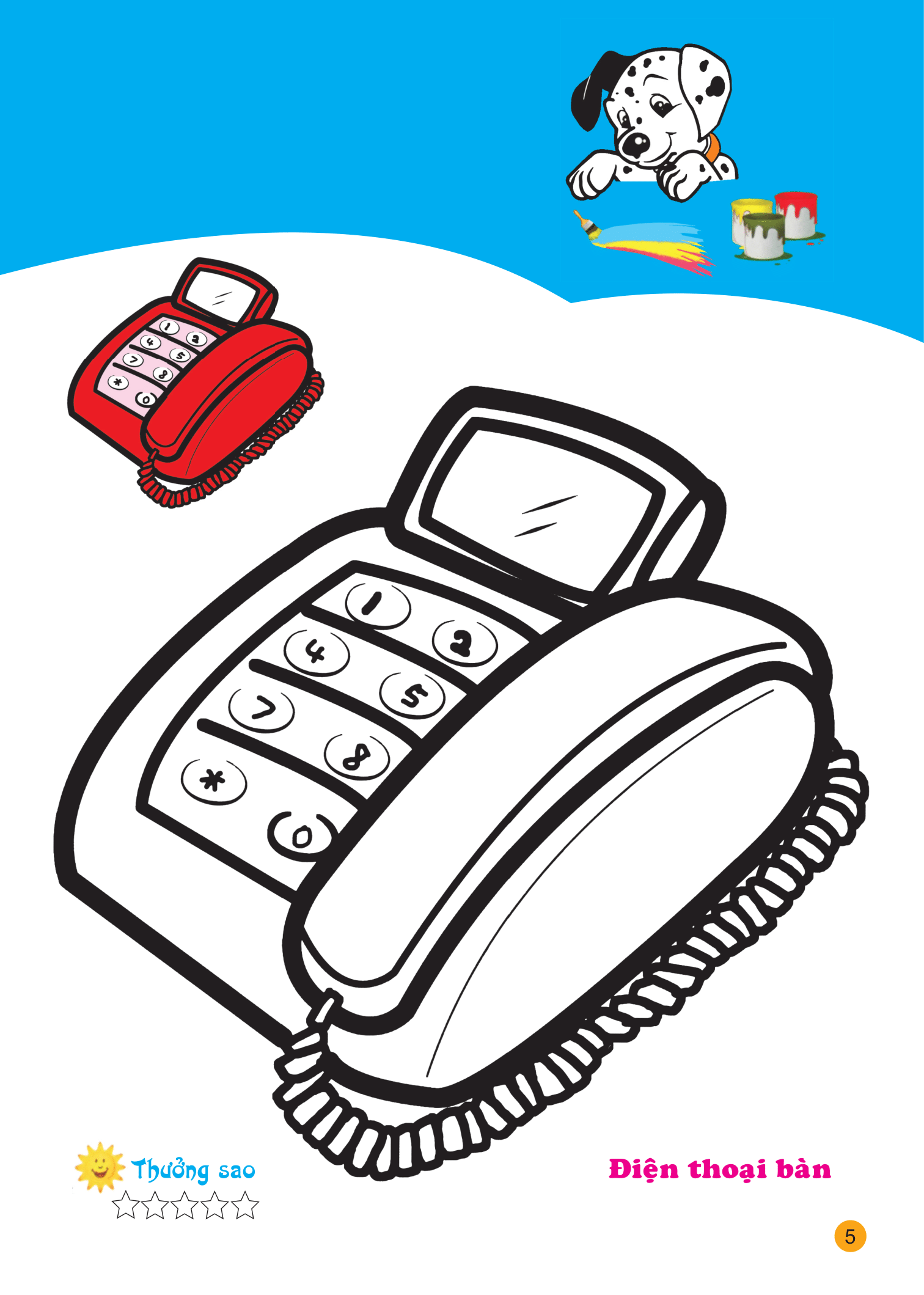 tô màu cùng cún con - tô màu đồ dùng học tập và đồ dùng hằng ngày