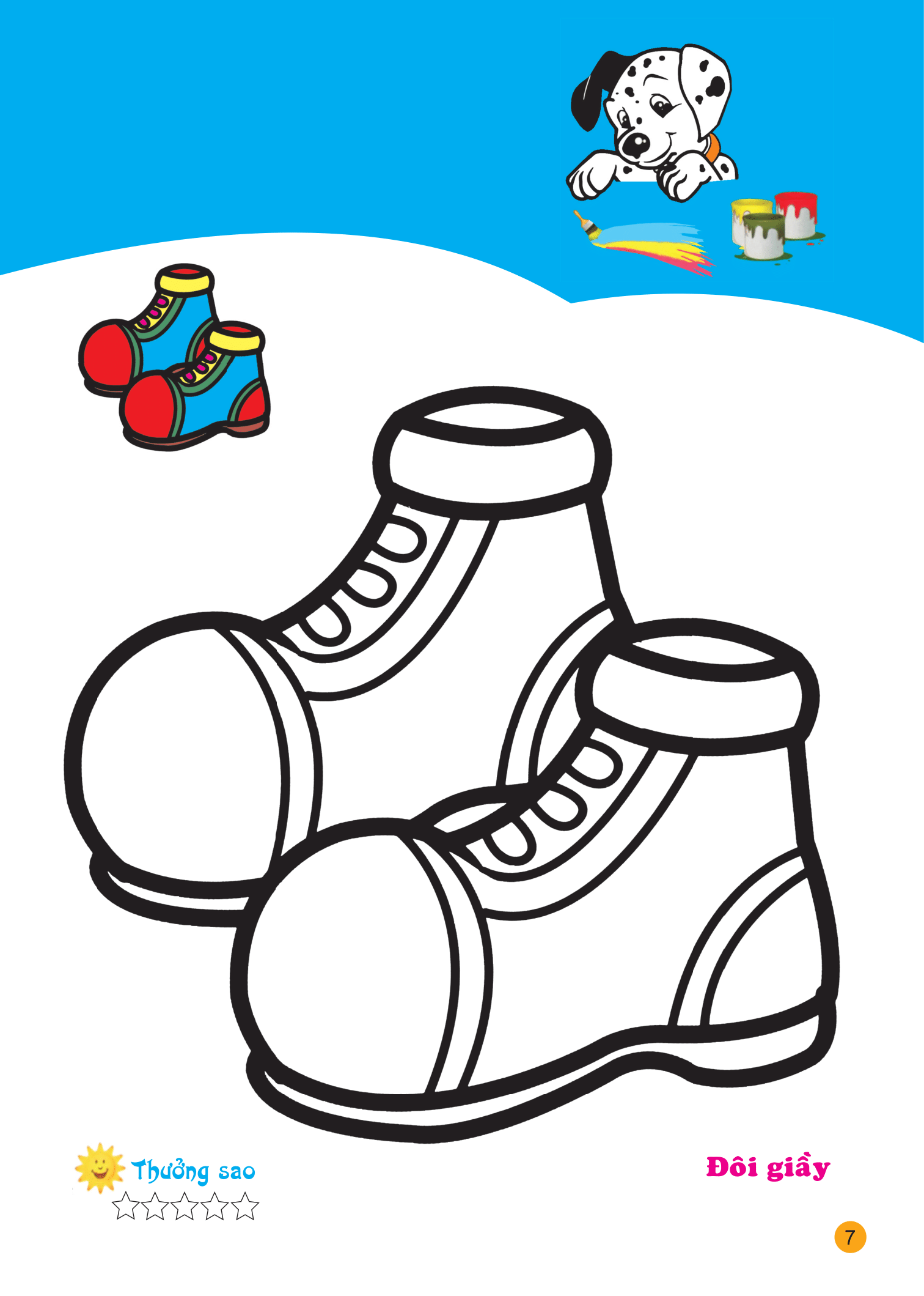 tô màu cùng cún con - tô màu đồ dùng học tập và đồ dùng hằng ngày