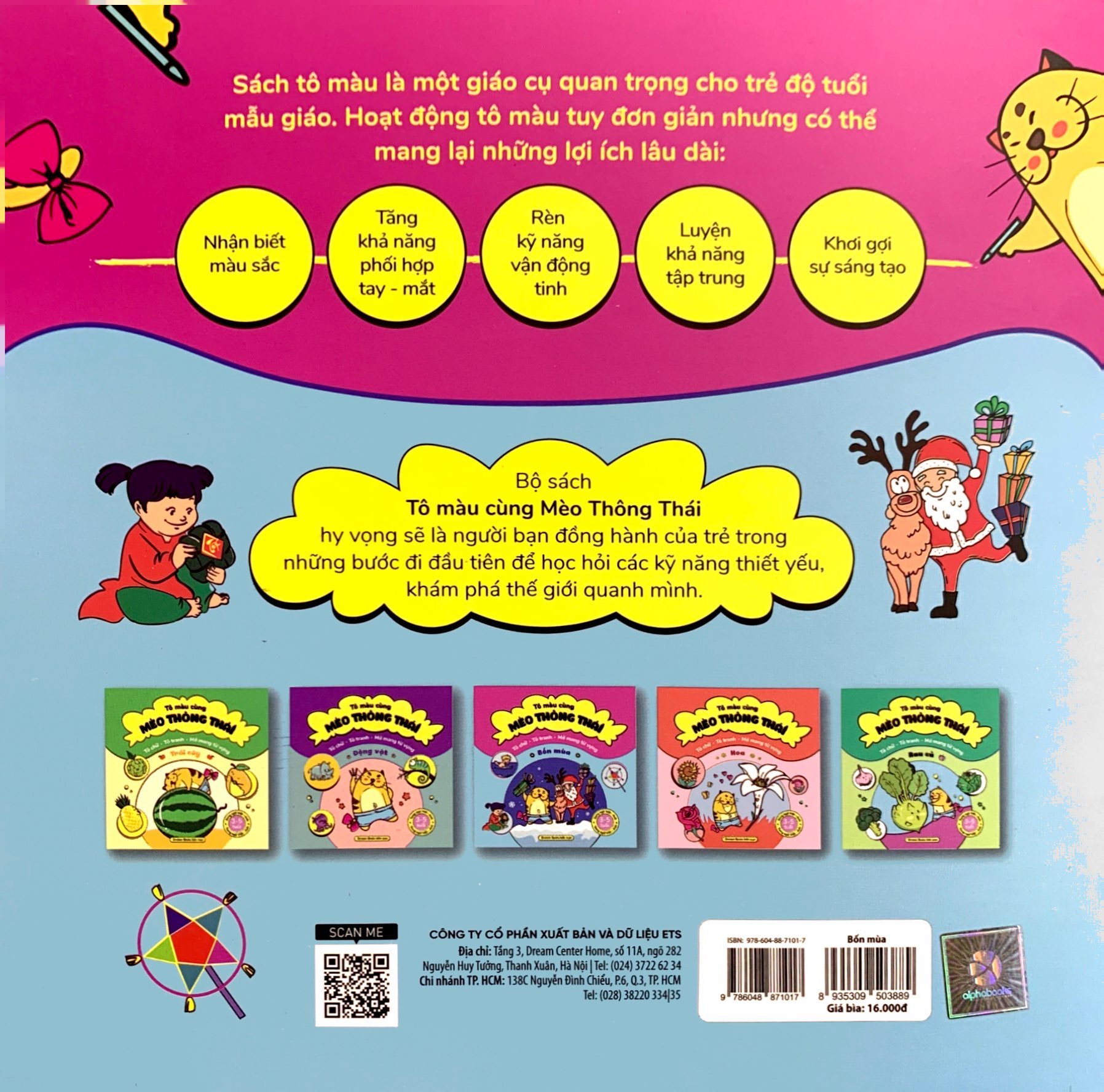 tô màu cùng mèo thông thái - song ngữ việt-anh - bốn mùa (dành cho trẻ từ 3-5 tuổi)