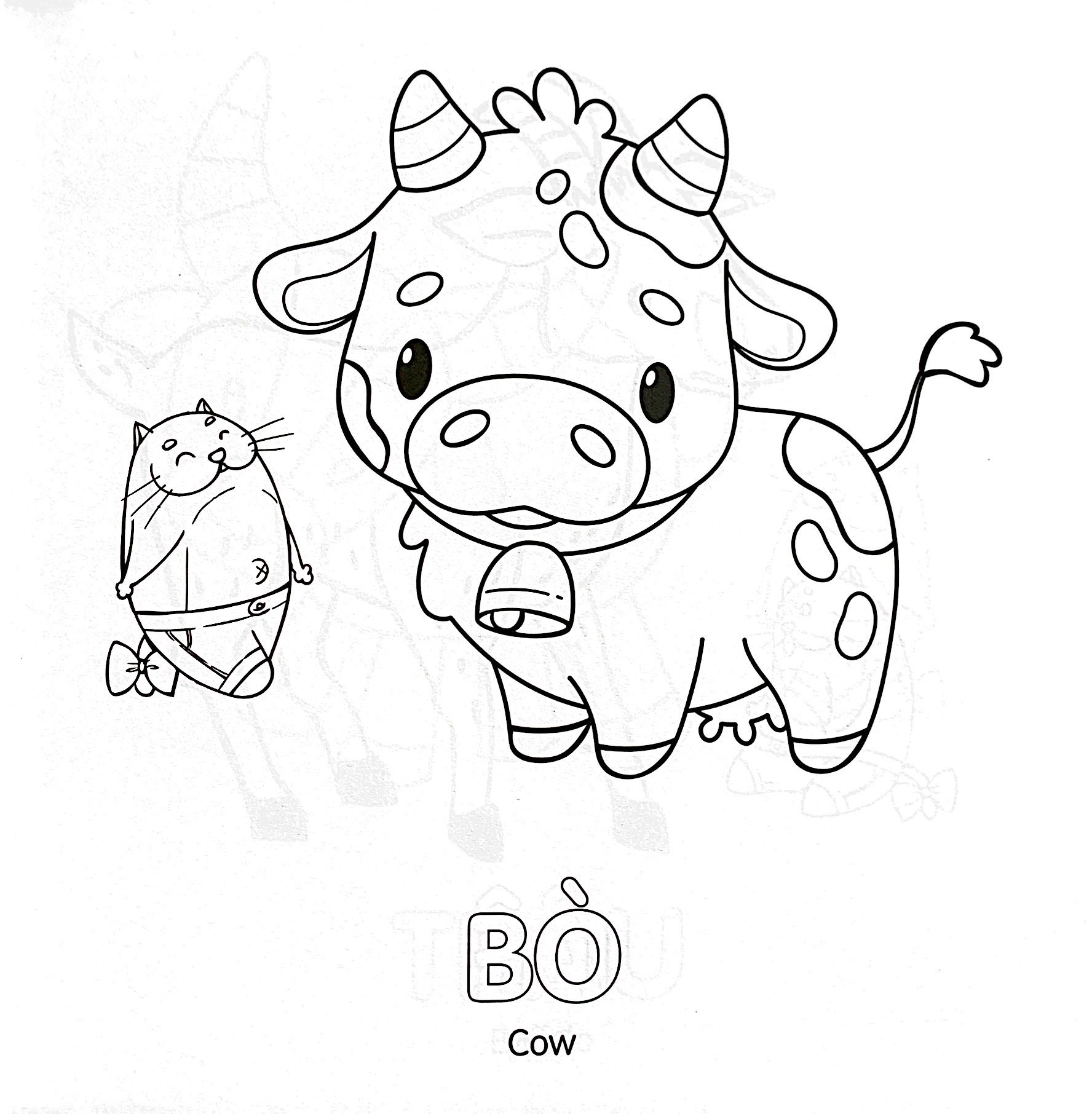 tô màu cùng mèo thông thái - song ngữ việt-anh - động vật (dành cho trẻ từ 3-5 tuổi)