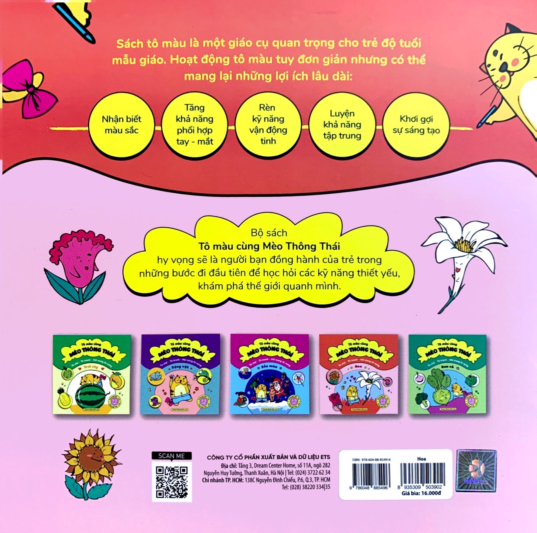 To Mau Cung Meo Thong Thai - Song Ngu Viet-Anh - Hoa (Danh Cho Tre Tu 3-5 Tuoi)