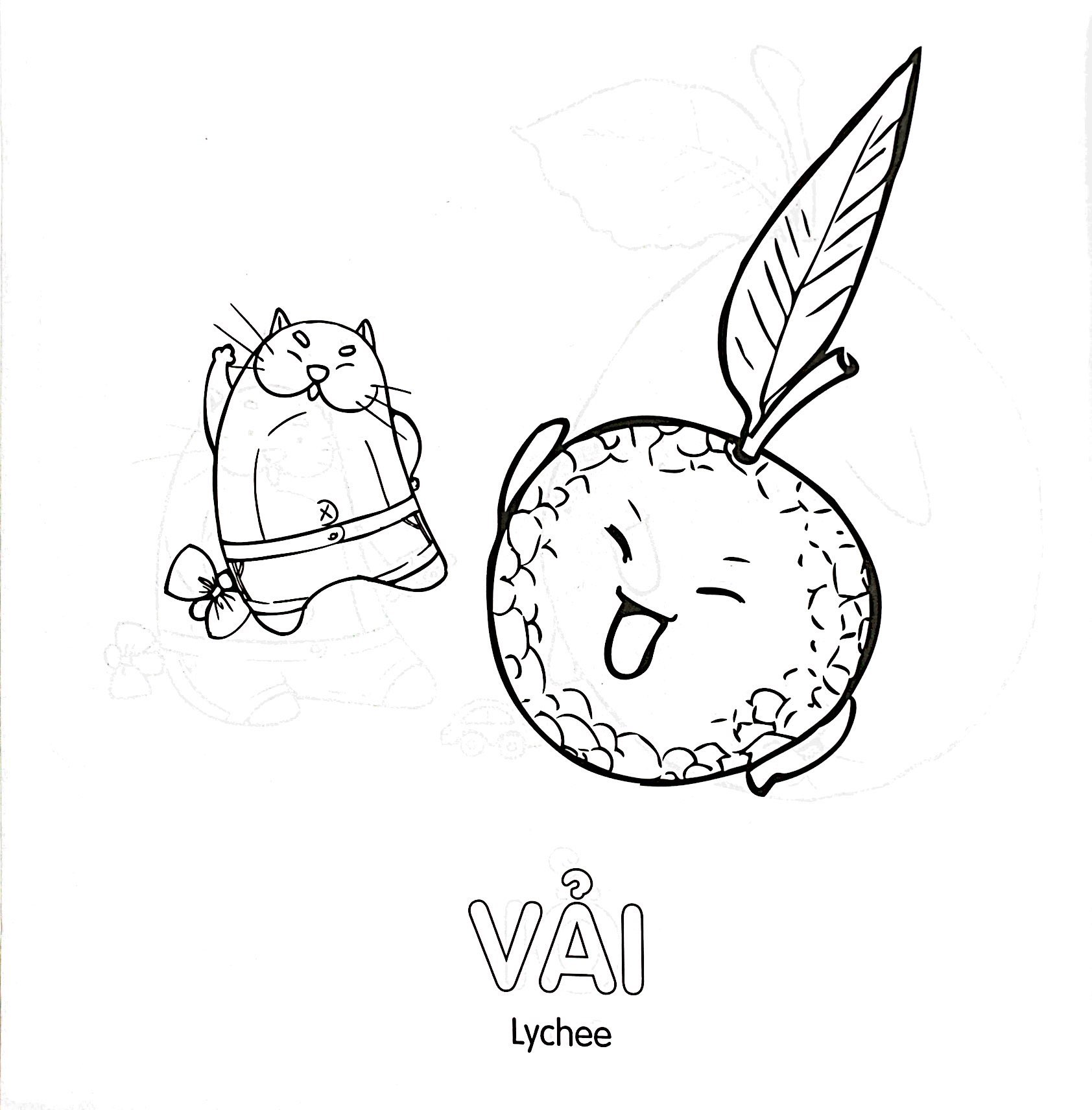 tô màu cùng mèo thông thái - song ngữ việt-anh - trái cây (dành cho trẻ từ 3-5 tuổi)