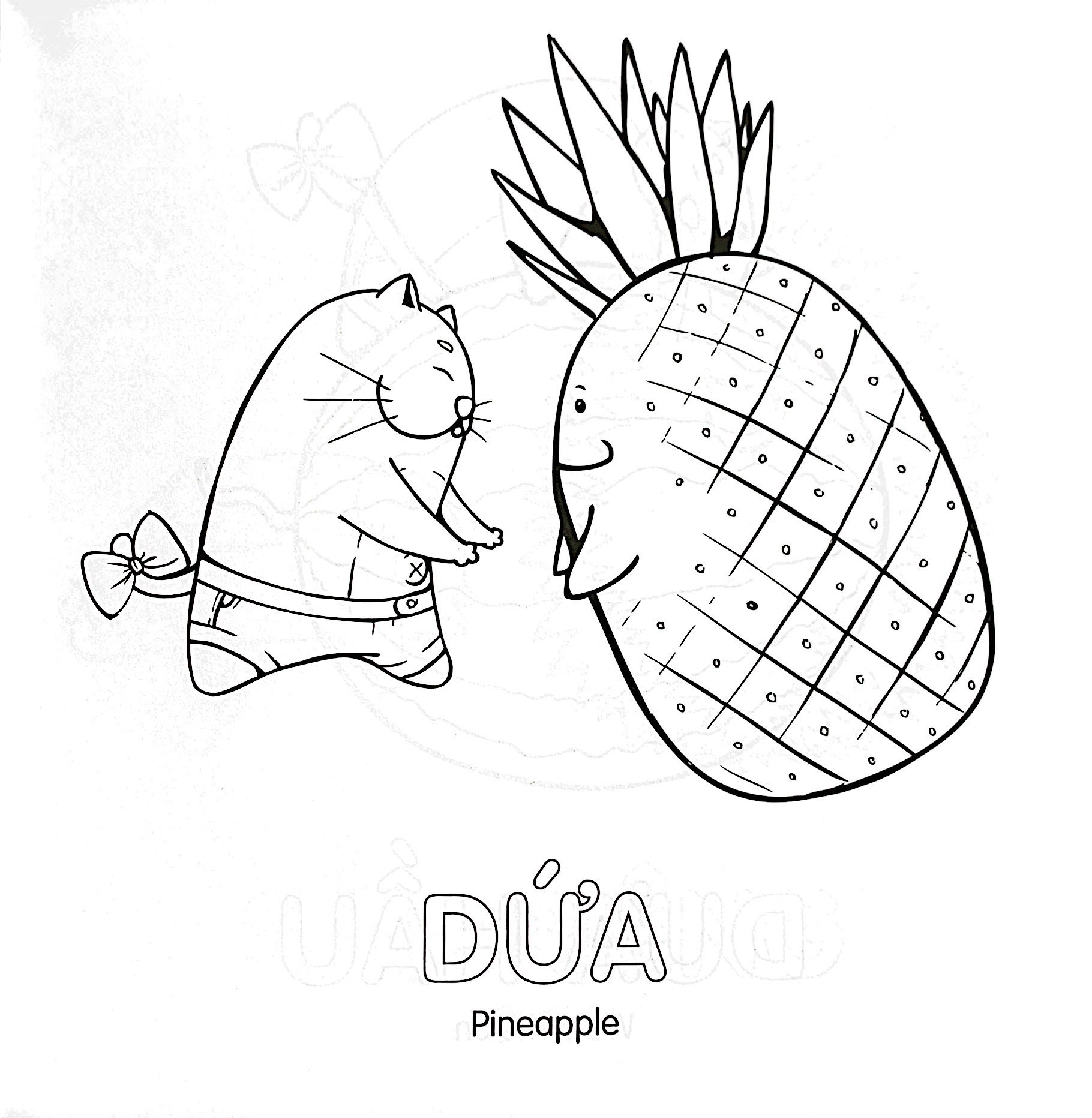 tô màu cùng mèo thông thái - song ngữ việt-anh - trái cây (dành cho trẻ từ 3-5 tuổi)