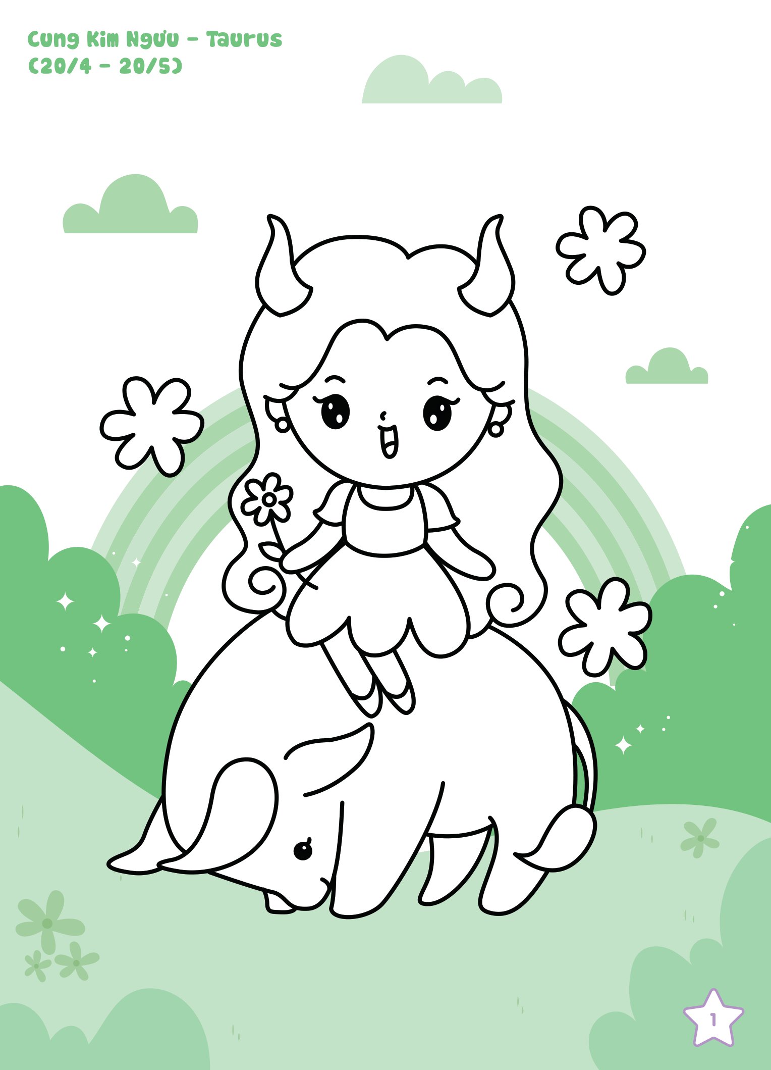 tô màu diệu kỳ - bí mật 12 chòm sao (dành cho bé gái năng động)