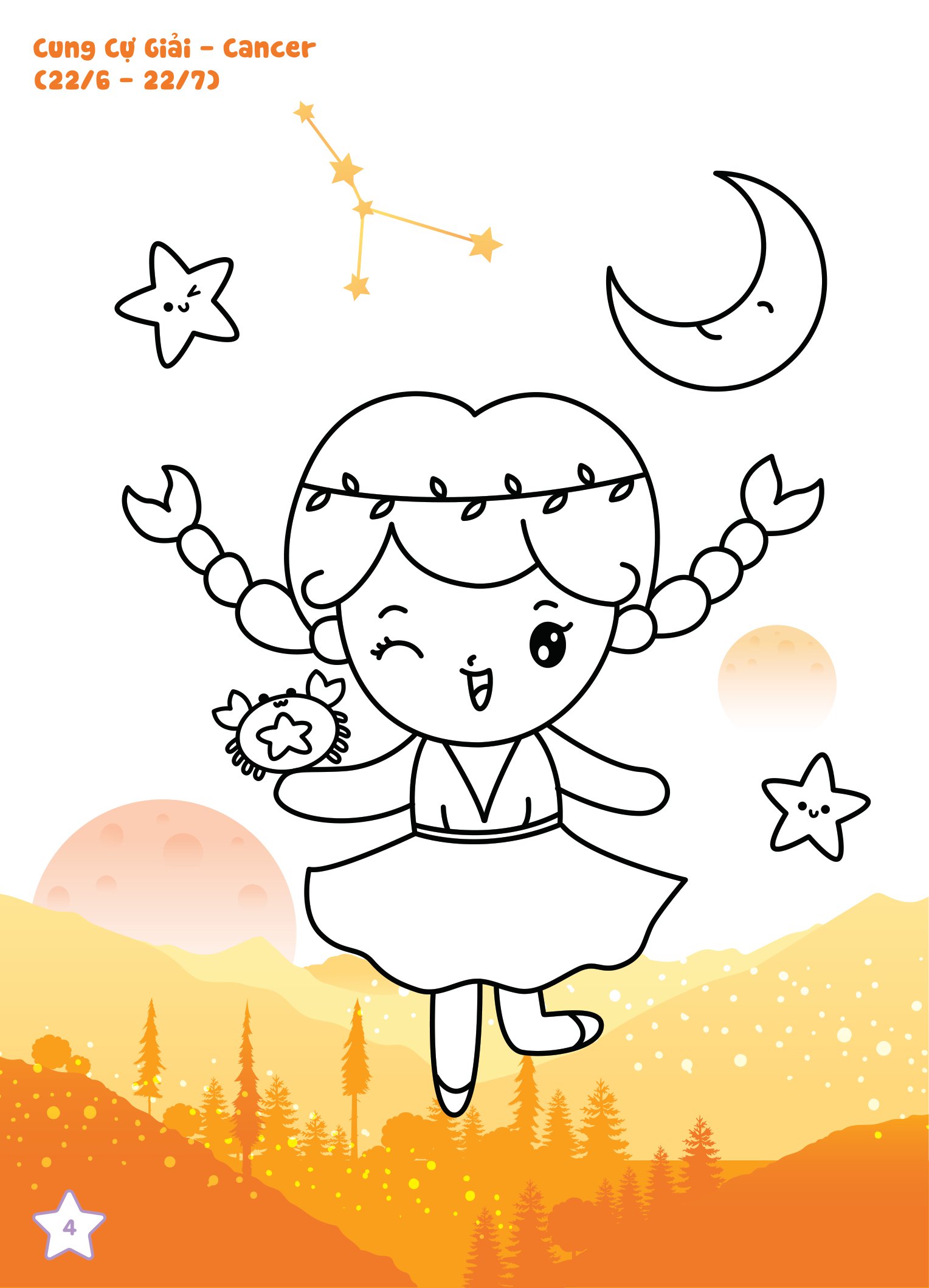 tô màu diệu kỳ - bí mật 12 chòm sao (dành cho bé gái năng động)