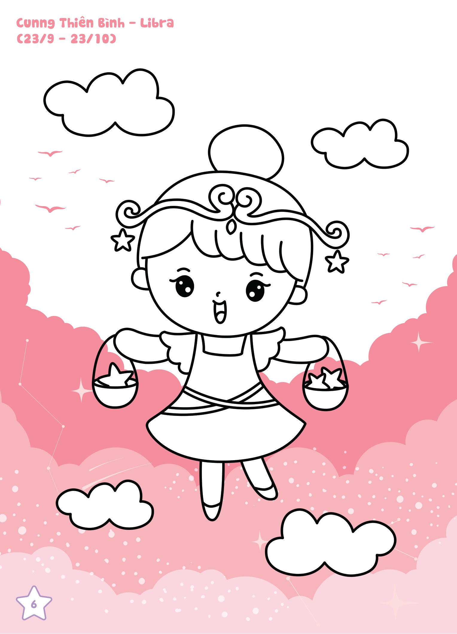 tô màu diệu kỳ - bí mật 12 chòm sao (dành cho bé gái năng động)
