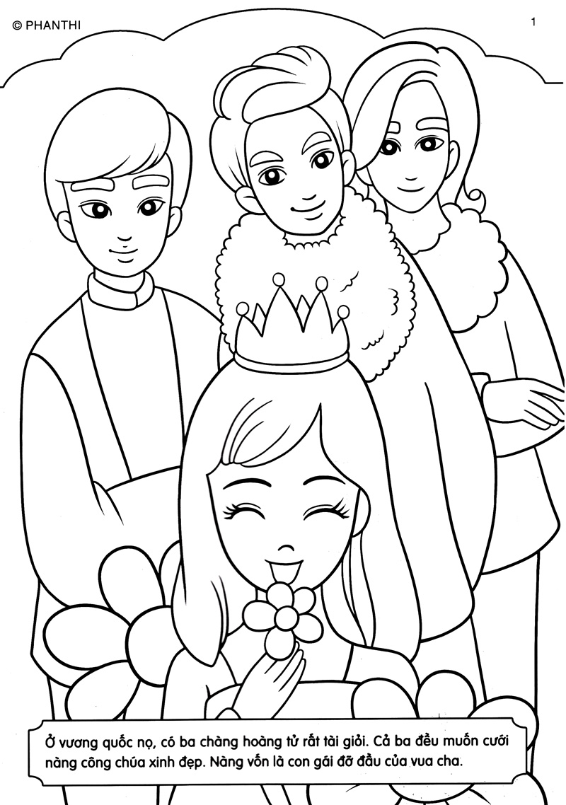 tô màu hoàng tử - ba chàng hoàng tử