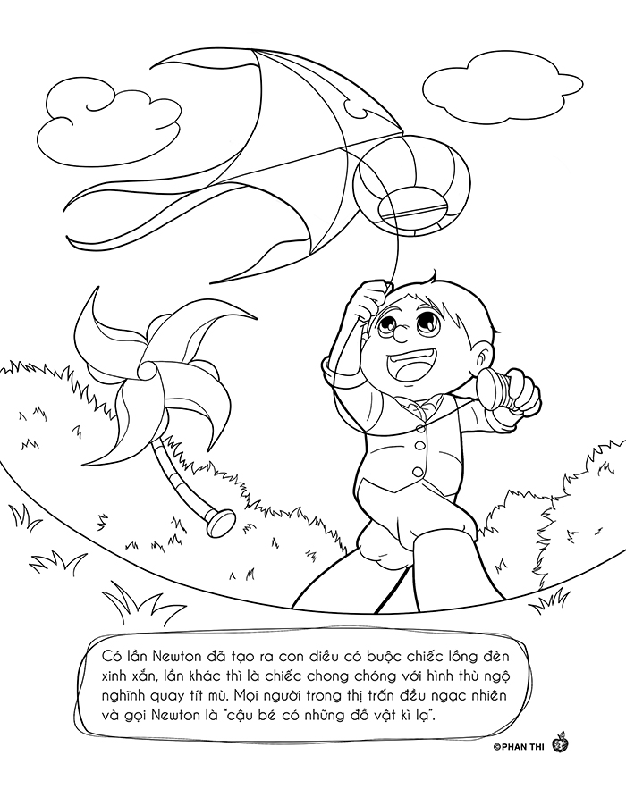 tô màu kể chuyện thiên tài - newton và quả táo rơi