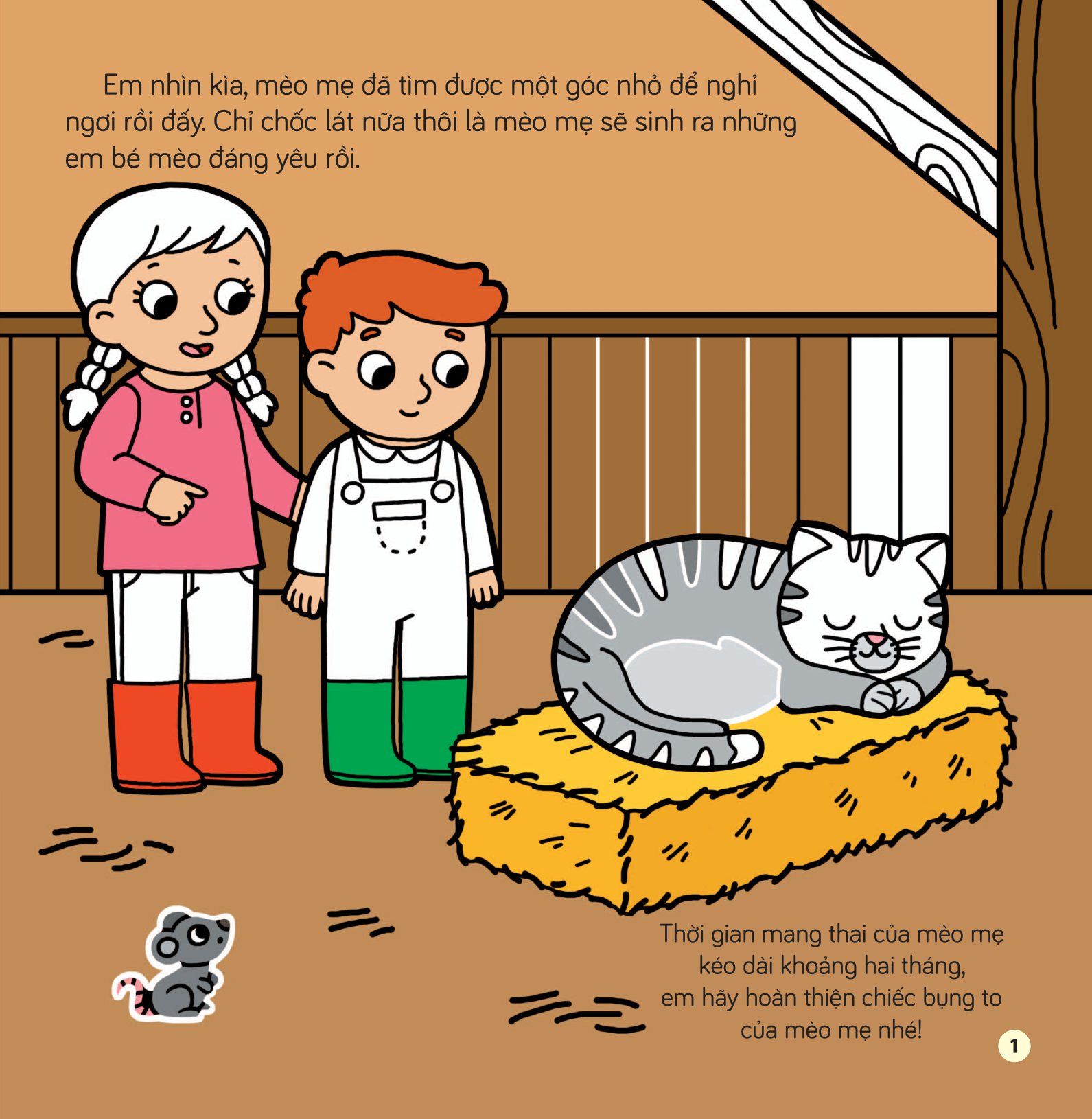 tô màu khám phá thế giới - các em bé động vật