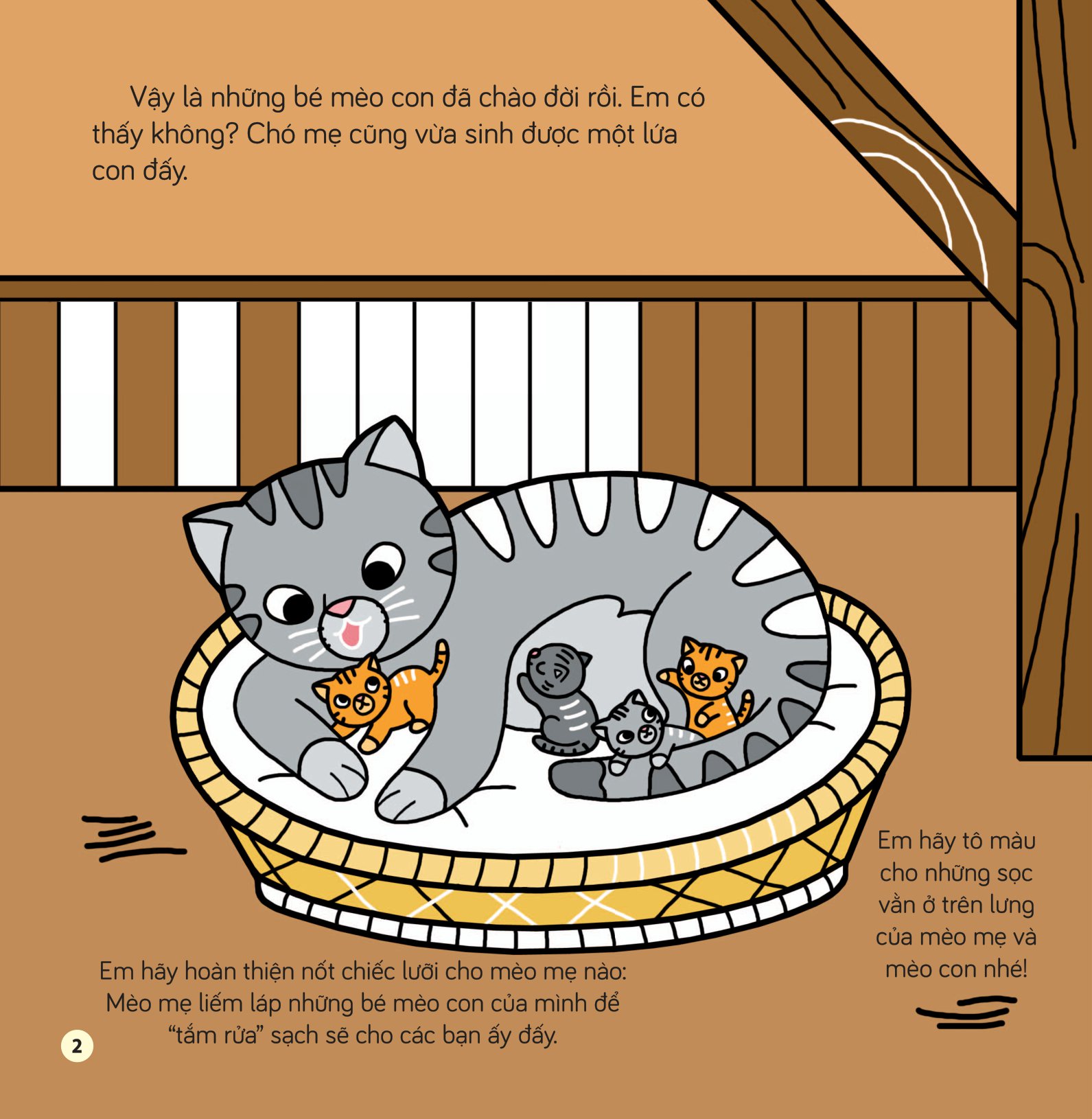 tô màu khám phá thế giới - các em bé động vật