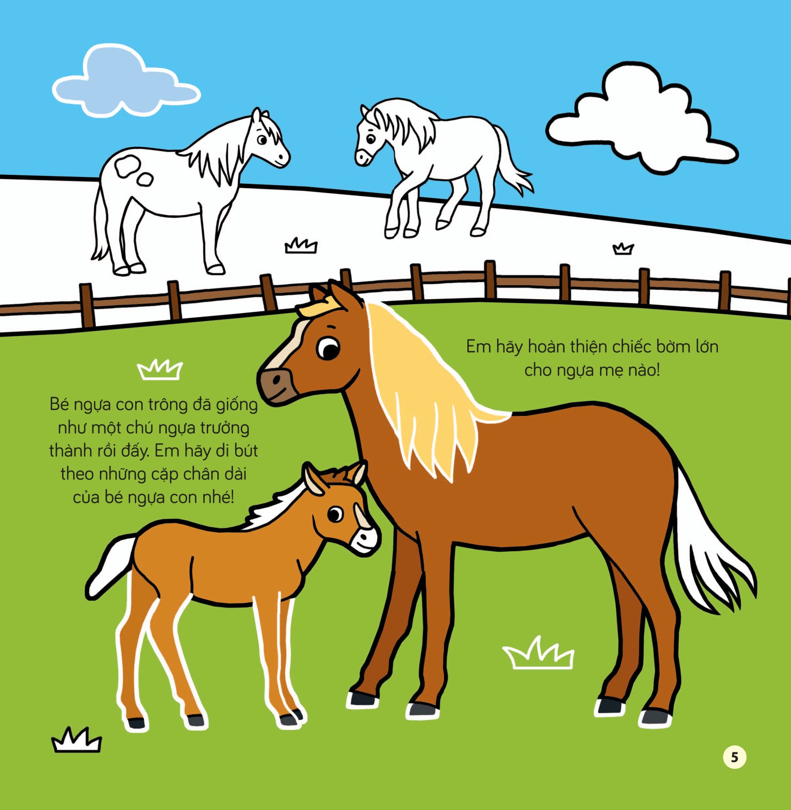 tô màu khám phá thế giới - các em bé động vật