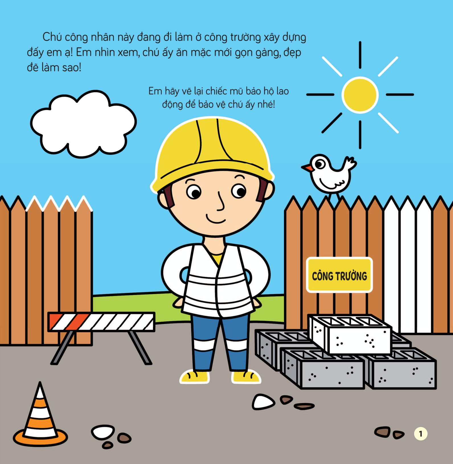 tô màu khám phá thế giới - công trường xây dựng