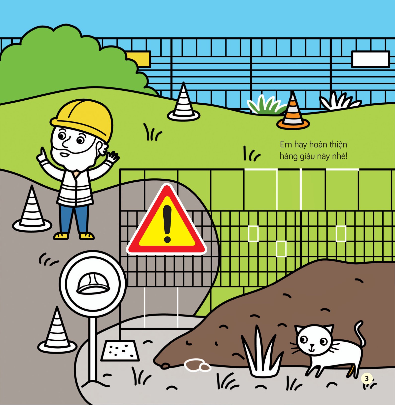 tô màu khám phá thế giới - công trường xây dựng