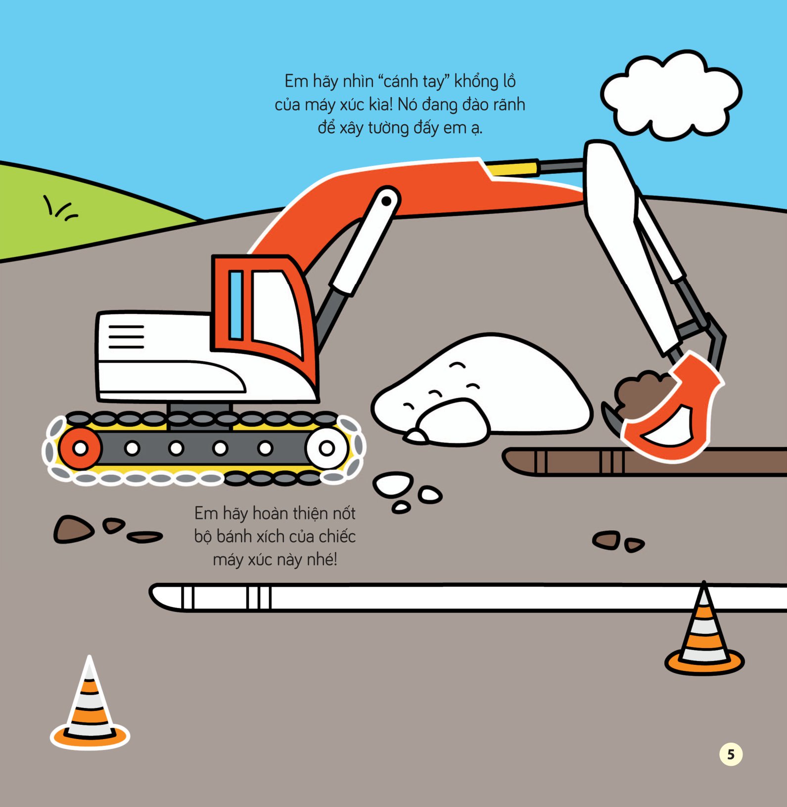 tô màu khám phá thế giới - công trường xây dựng