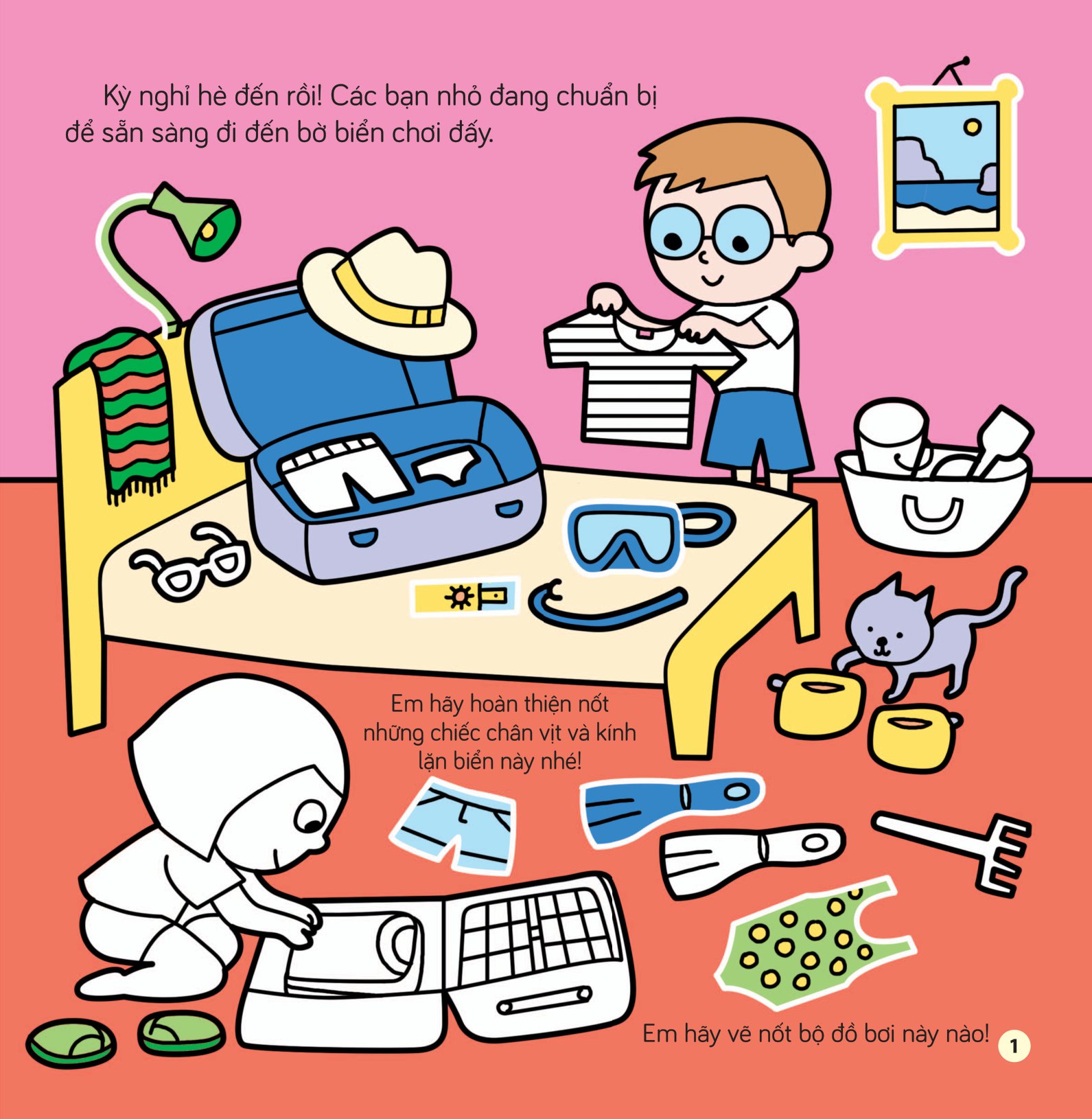 tô màu khám phá thế giới - trên bờ biển