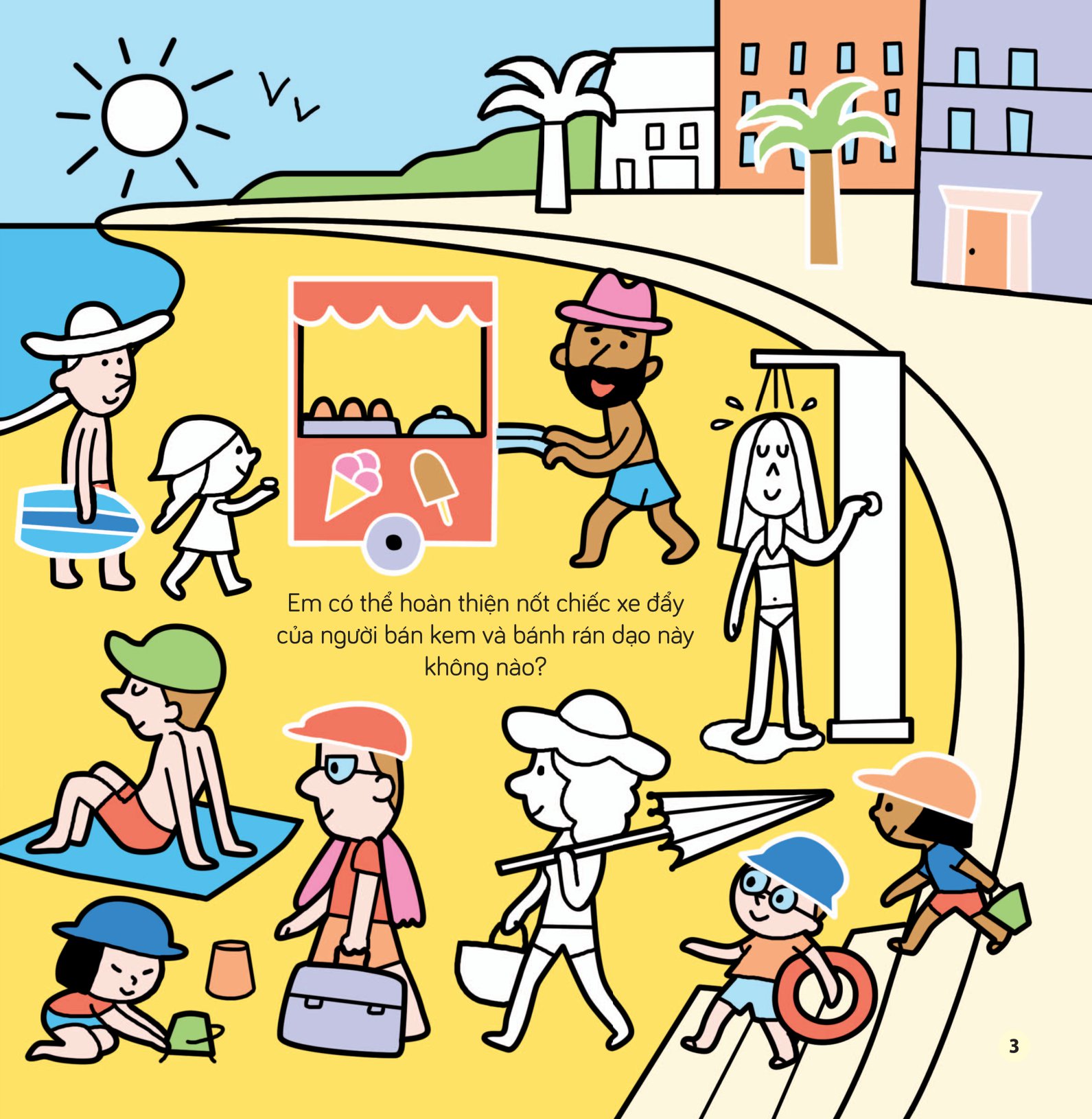 tô màu khám phá thế giới - trên bờ biển