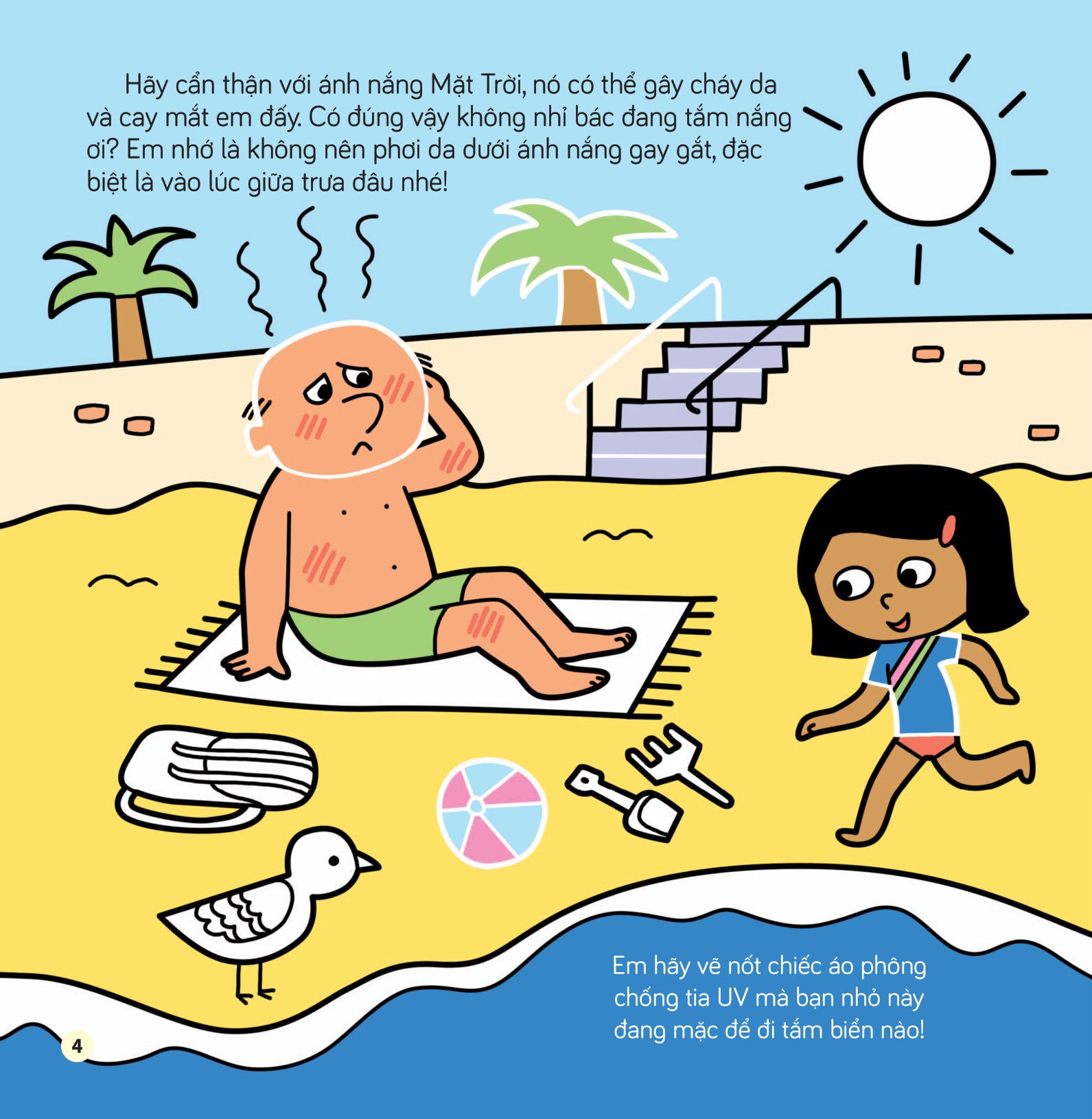 tô màu khám phá thế giới - trên bờ biển