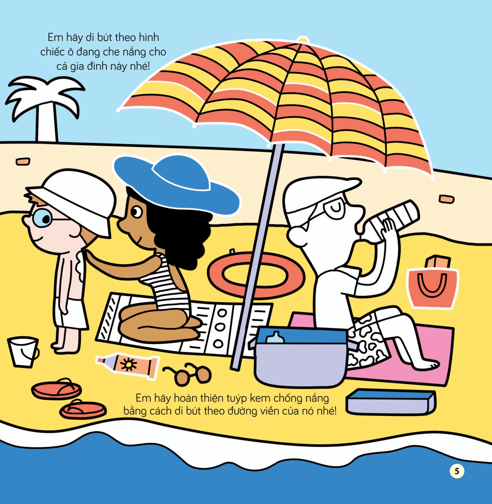 tô màu khám phá thế giới - trên bờ biển