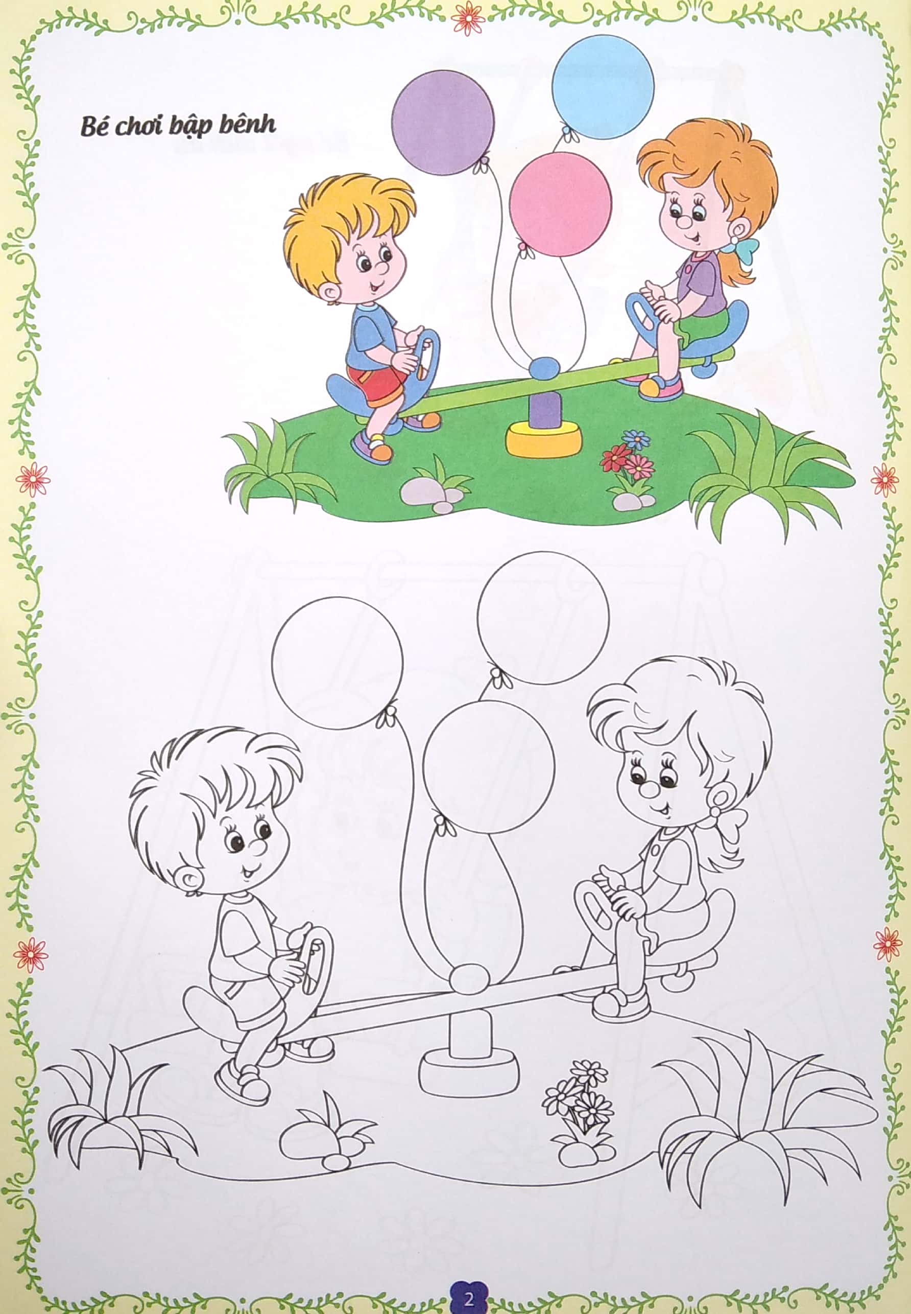 tô màu kỹ năng - hoạt động ngoài trời của bé