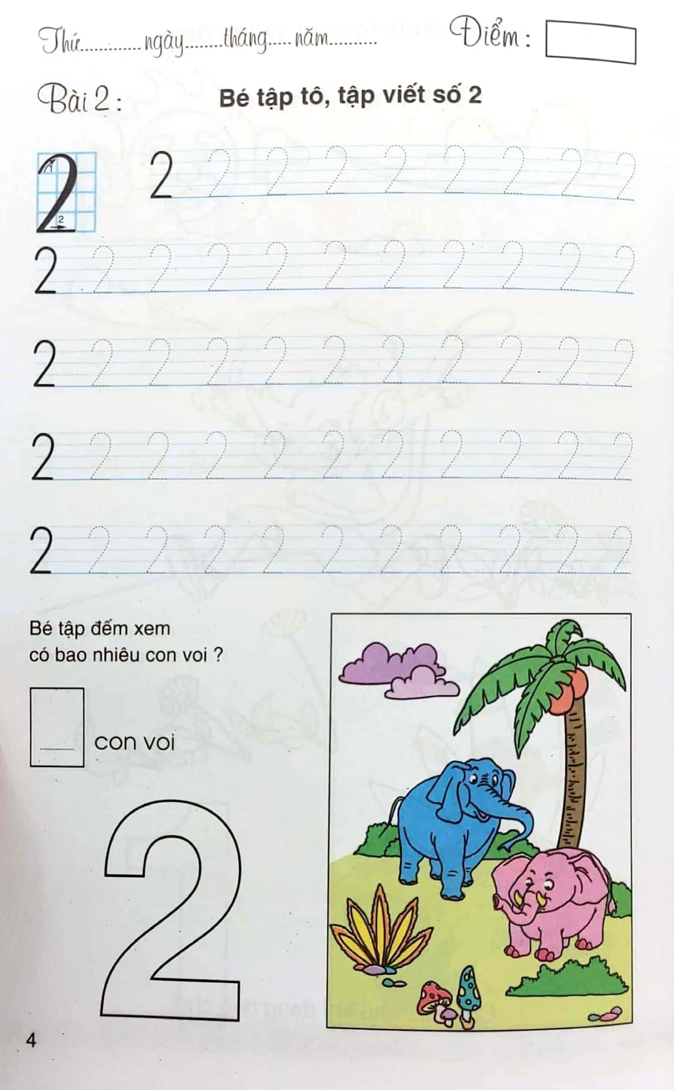 tô màu làm quen chữ số (dành cho bé 4-5 tuổi)