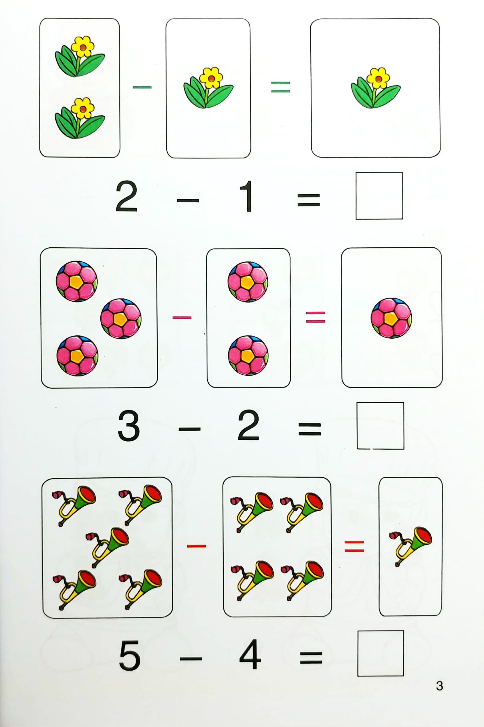 tô màu - làm quen với toán - phép trừ (dành cho trẻ 5-6 tuổi)