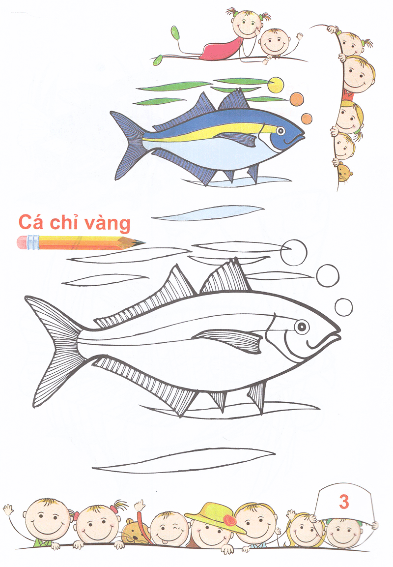 tô màu mẫu giáo các loài cá