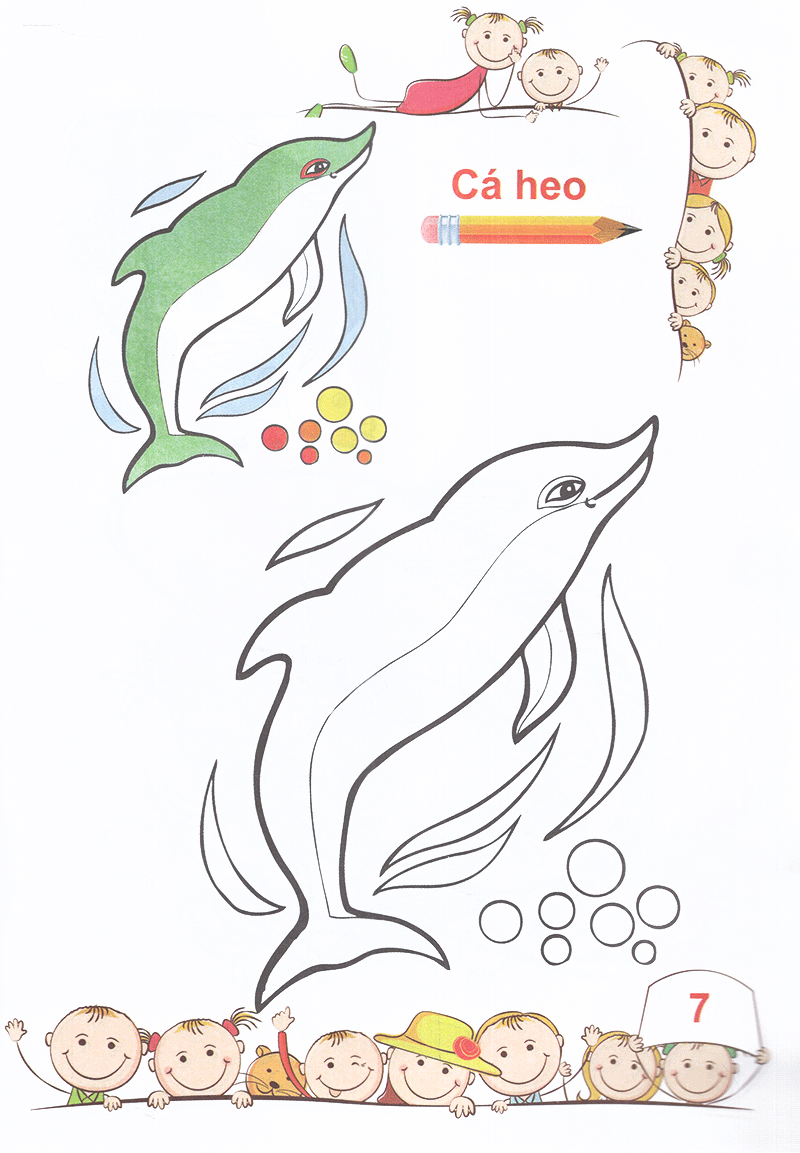 tô màu mẫu giáo các loài cá
