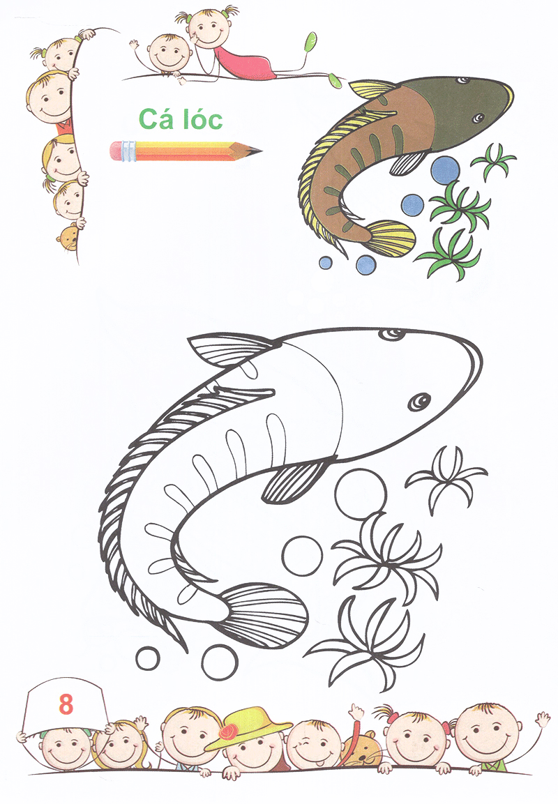 tô màu mẫu giáo các loài cá