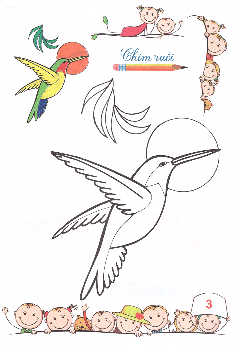 tô màu mẫu giáo - các loài chim (tái bản 2018)