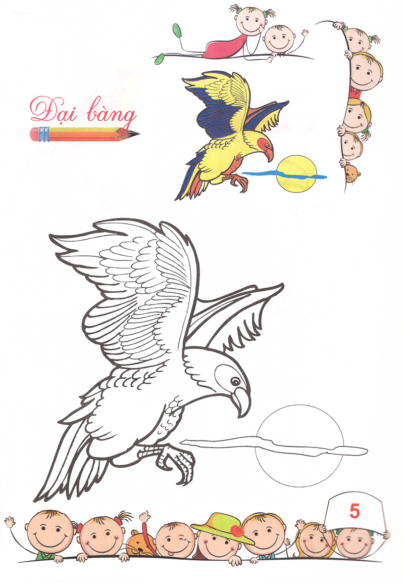 tô màu mẫu giáo - các loài chim (tái bản 2018)