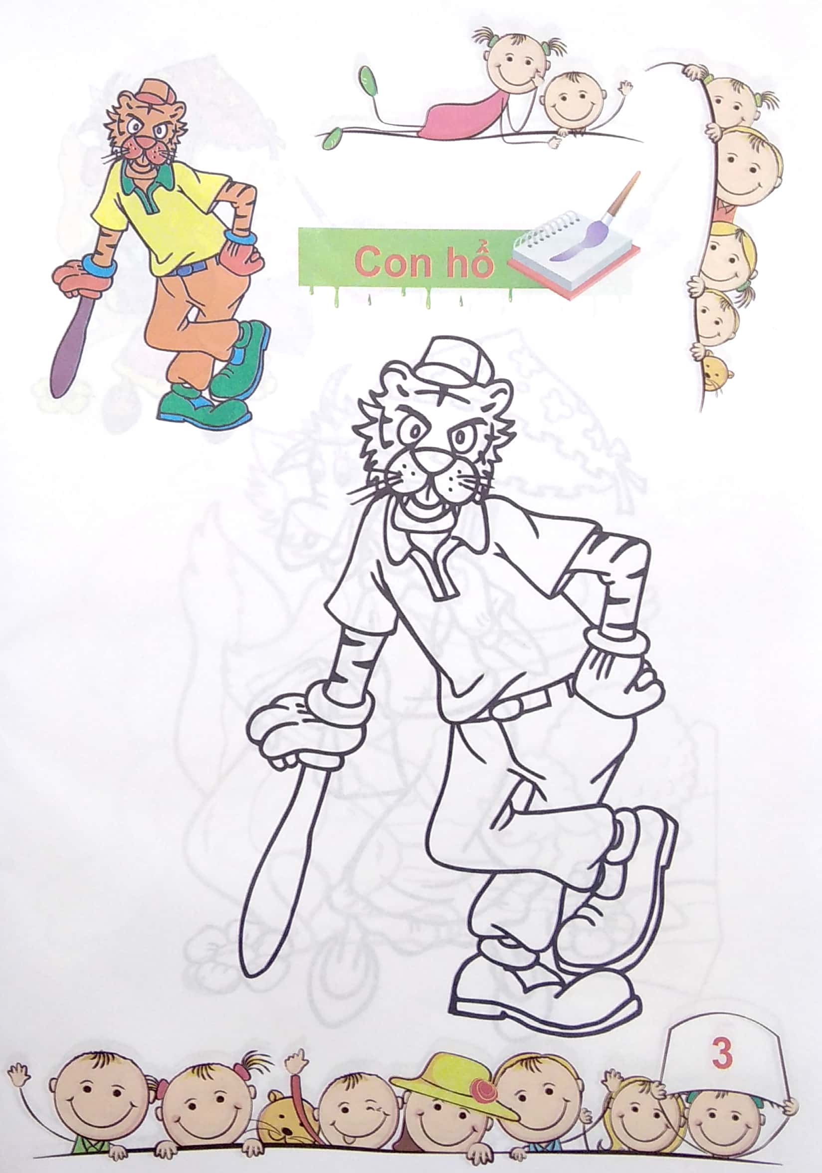 tô màu mẫu giáo - các loài thú