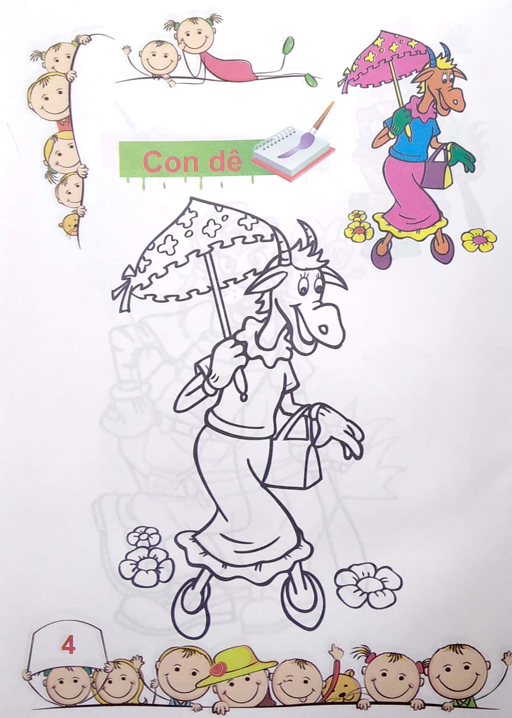 tô màu mẫu giáo - các loài thú