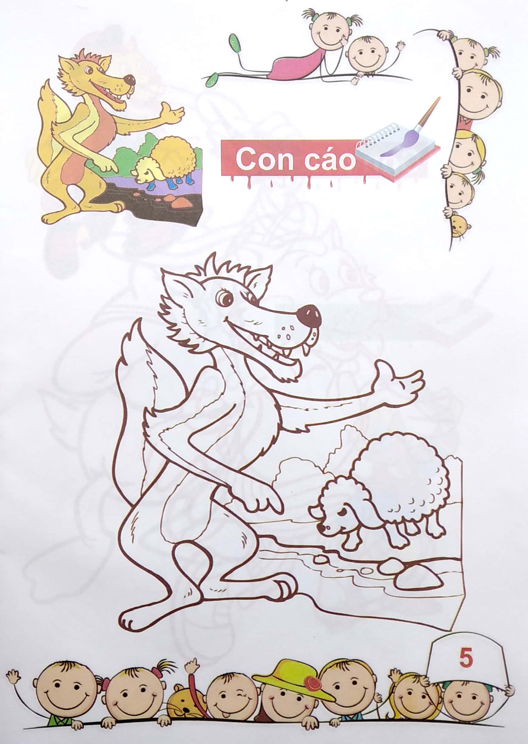 tô màu mẫu giáo - các loài thú