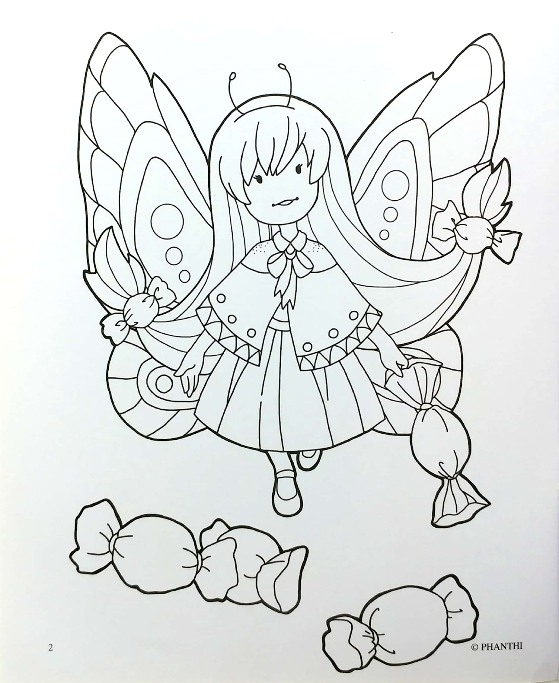 tô màu những nàng tiên tí hon - bé tiên thưởng thức bánh kẹo