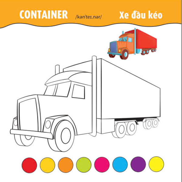 tô màu phát triển iq-eq-cq - song ngữ anh-việt - ôtô-tàu thuyền-máy bay - tập 1