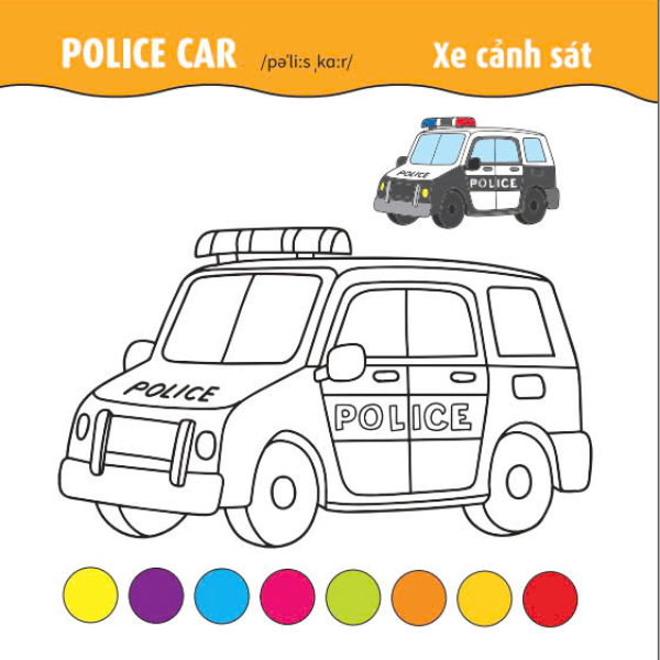 tô màu phát triển iq-eq-cq - song ngữ anh-việt - ôtô-tàu thuyền-máy bay - tập 1