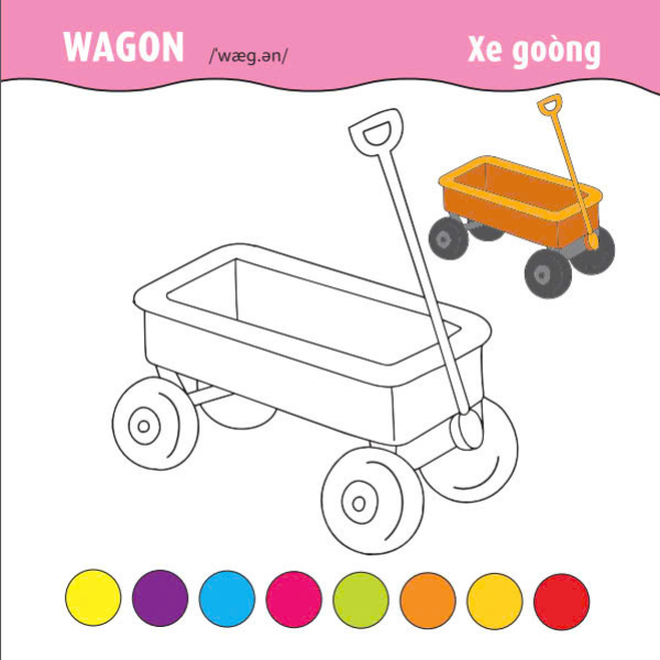 tô màu phát triển iq-eq-cq - song ngữ anh-việt - ôtô-tàu thuyền-máy bay - tập 3