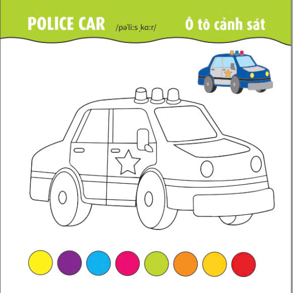 tô màu phát triển iq-eq-cq - song ngữ anh-việt - ôtô-tàu thuyền-máy bay - tập 4