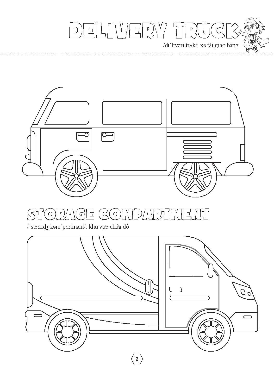 tô màu phương tiện giao thông - xe tải vượt mọi địa hình - trucks on the ways