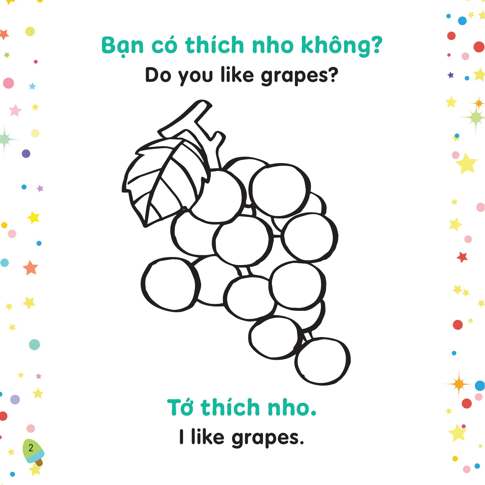 tô màu sáng tạo - bé học tiếng anh - bạn thích cái gì?