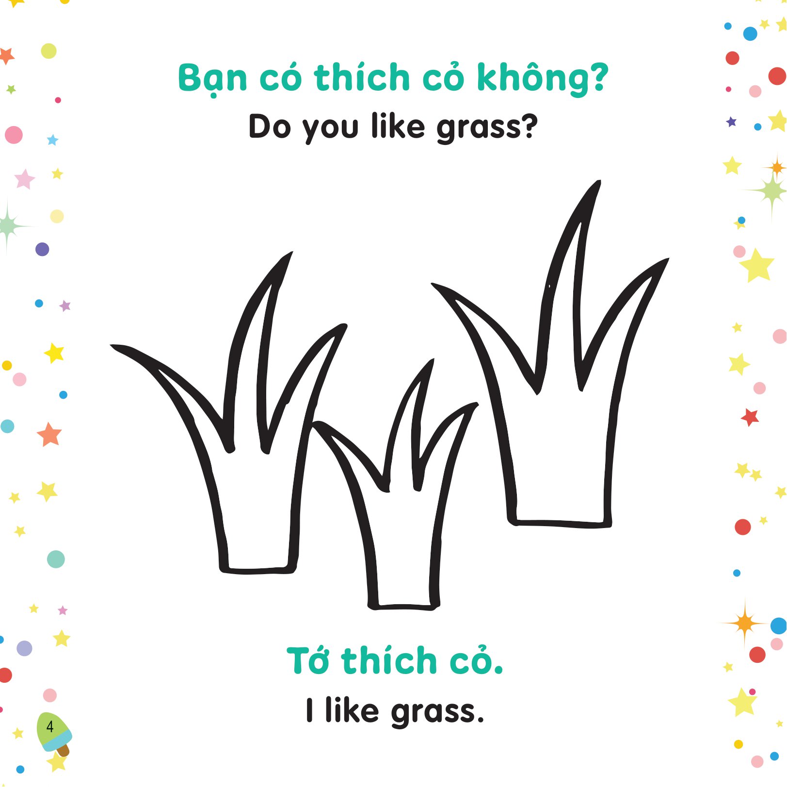 tô màu sáng tạo - bé học tiếng anh - bạn thích cái gì?