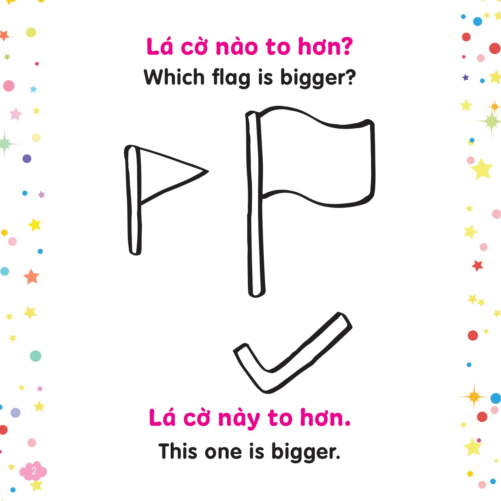 tô màu sáng tạo - bé học tiếng anh - cái gì to hơn nhỉ?