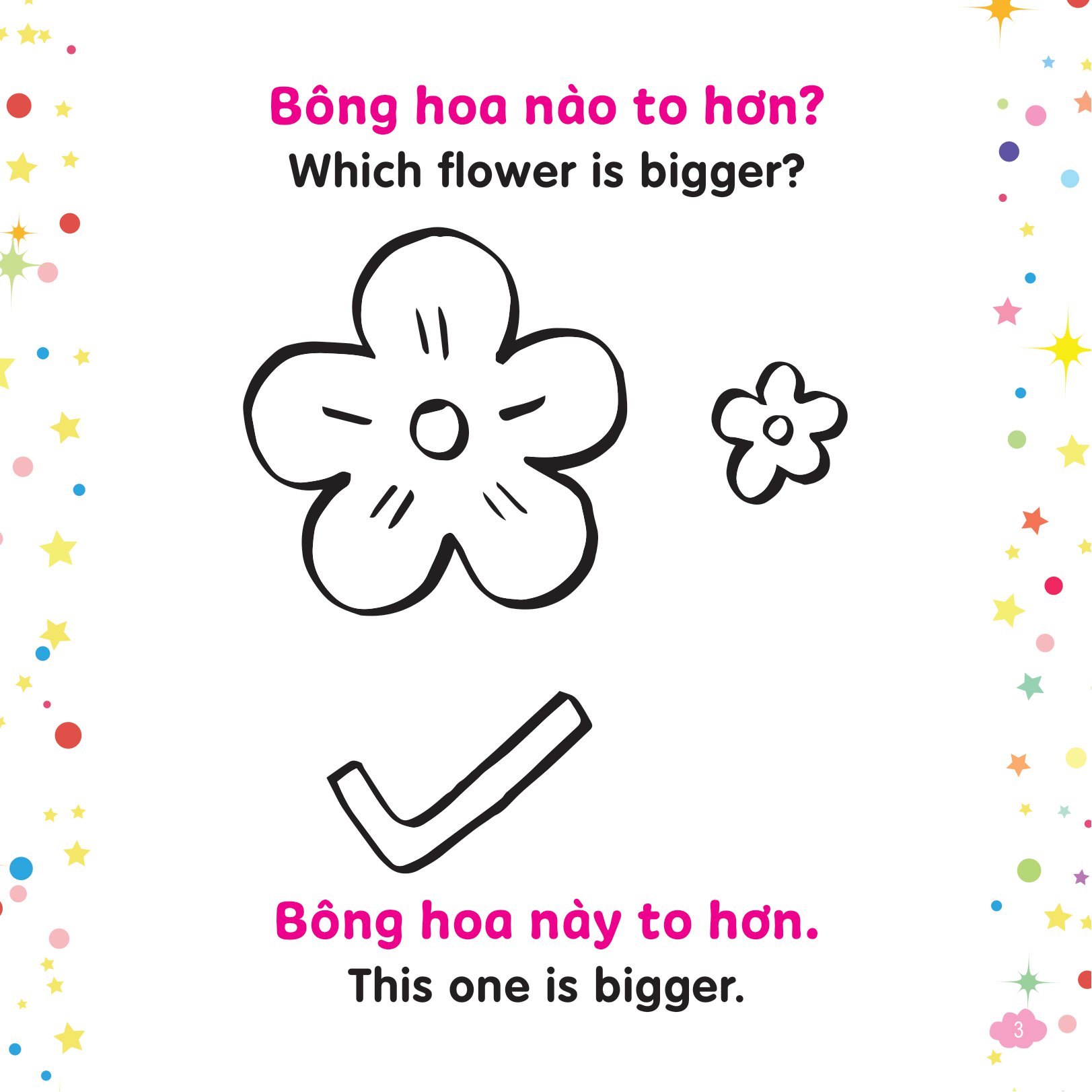 tô màu sáng tạo - bé học tiếng anh - cái gì to hơn nhỉ?