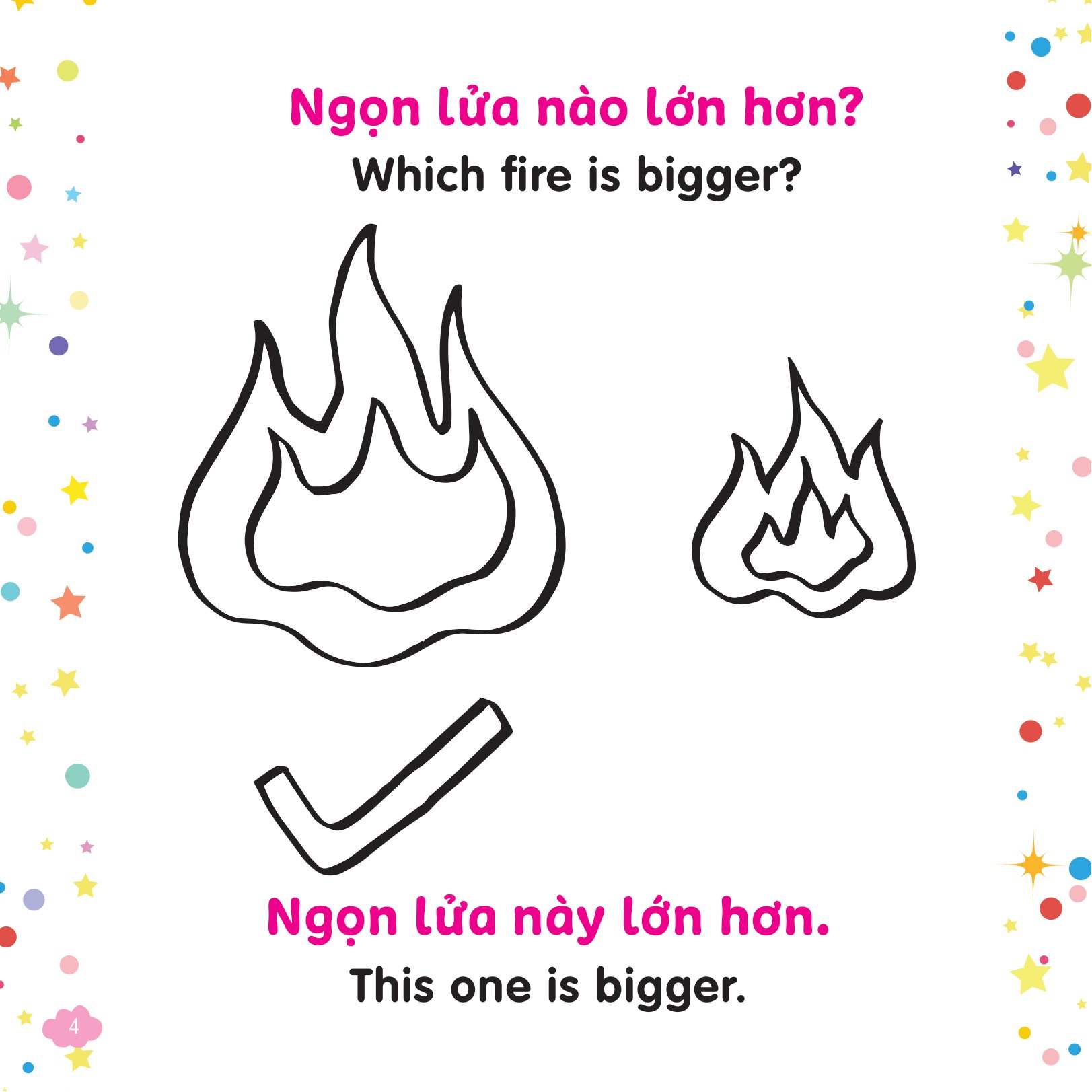 tô màu sáng tạo - bé học tiếng anh - cái gì to hơn nhỉ?