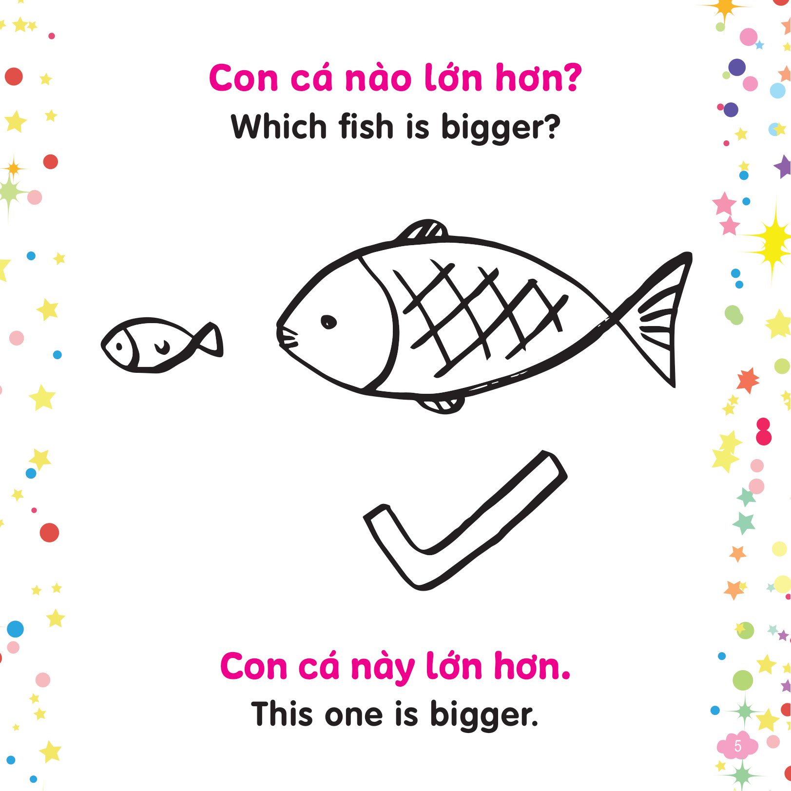 tô màu sáng tạo - bé học tiếng anh - cái gì to hơn nhỉ?