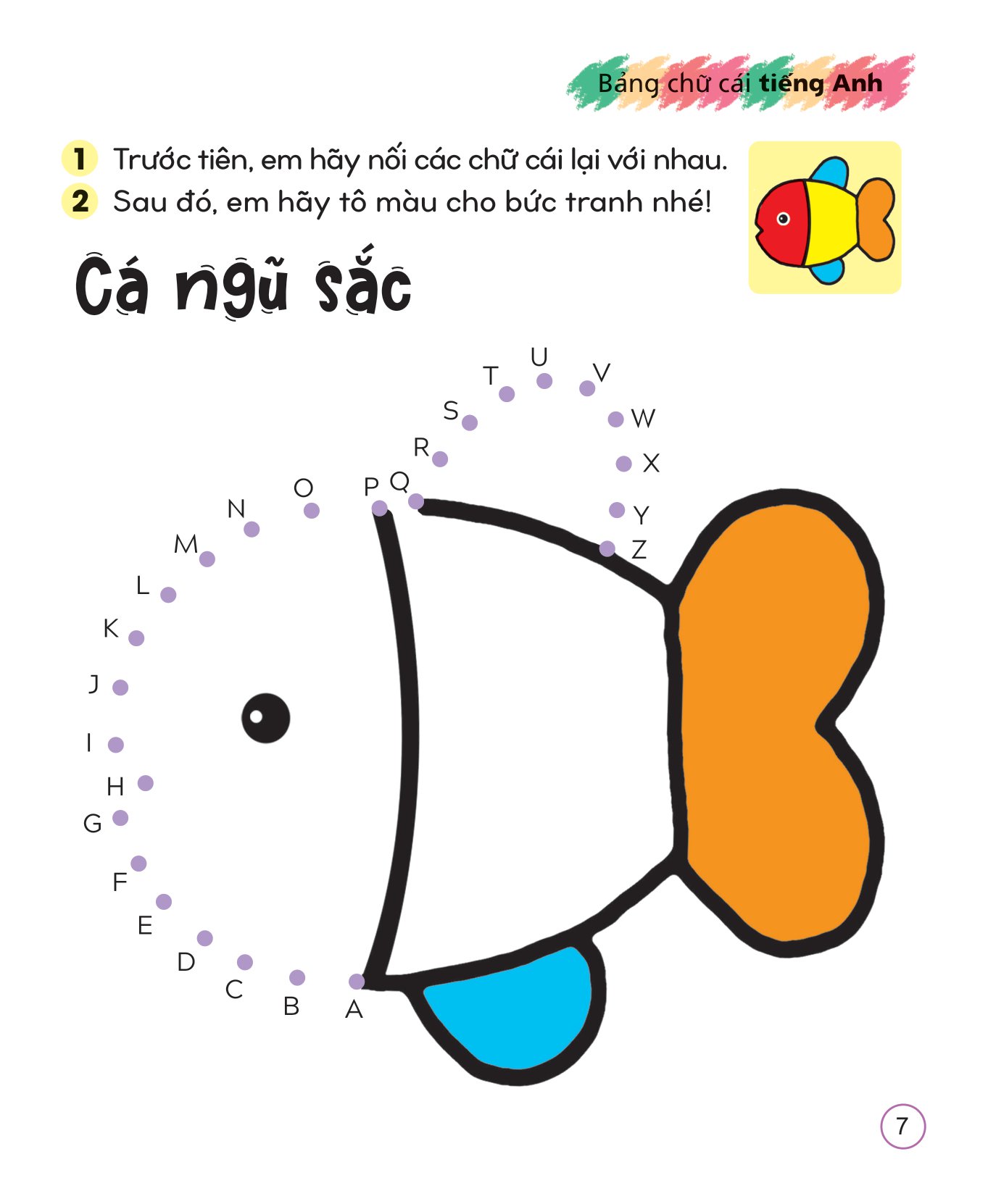 tô màu sáng tạo giúp bé làm quen với chữ cái và con số - bảng chữ cái tiếng anh