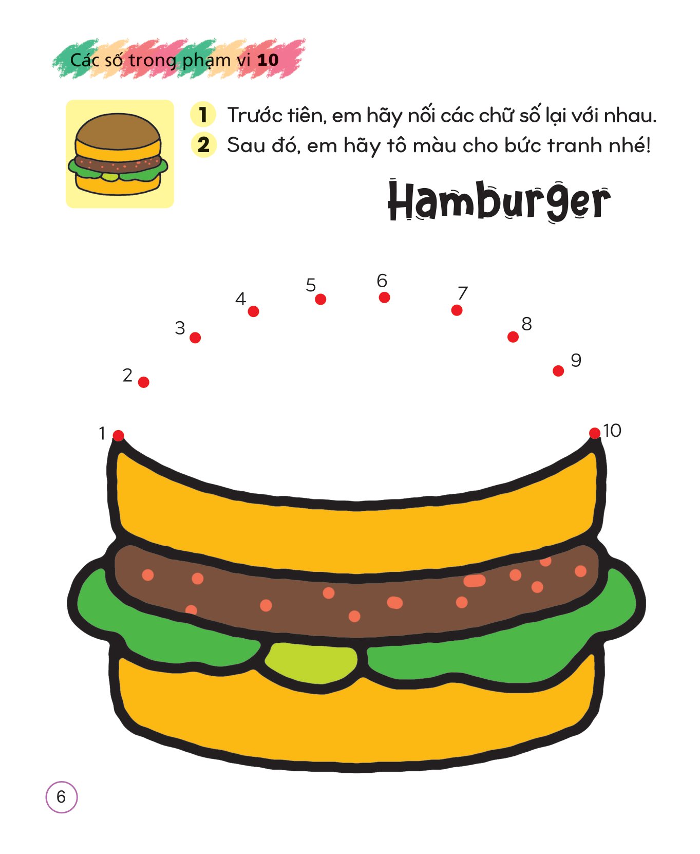 tô màu sáng tạo giúp bé làm quen với chữ cái và con số - các số trong phạm vi 10
