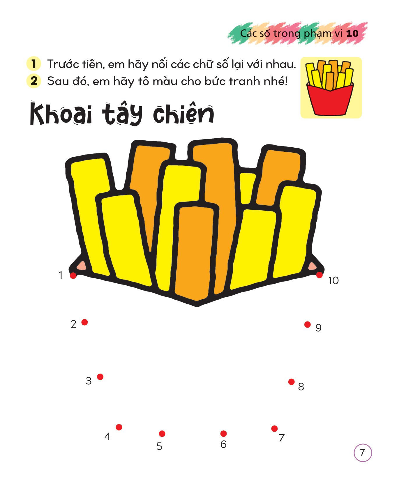 tô màu sáng tạo giúp bé làm quen với chữ cái và con số - các số trong phạm vi 10