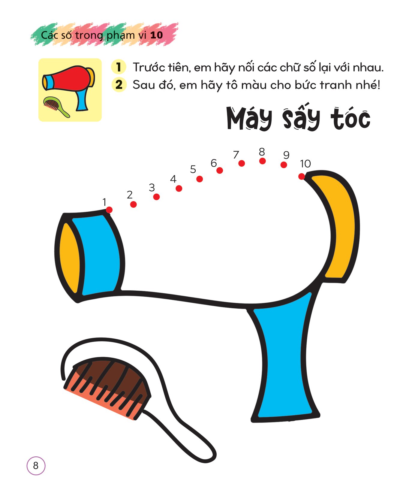 tô màu sáng tạo giúp bé làm quen với chữ cái và con số - các số trong phạm vi 10