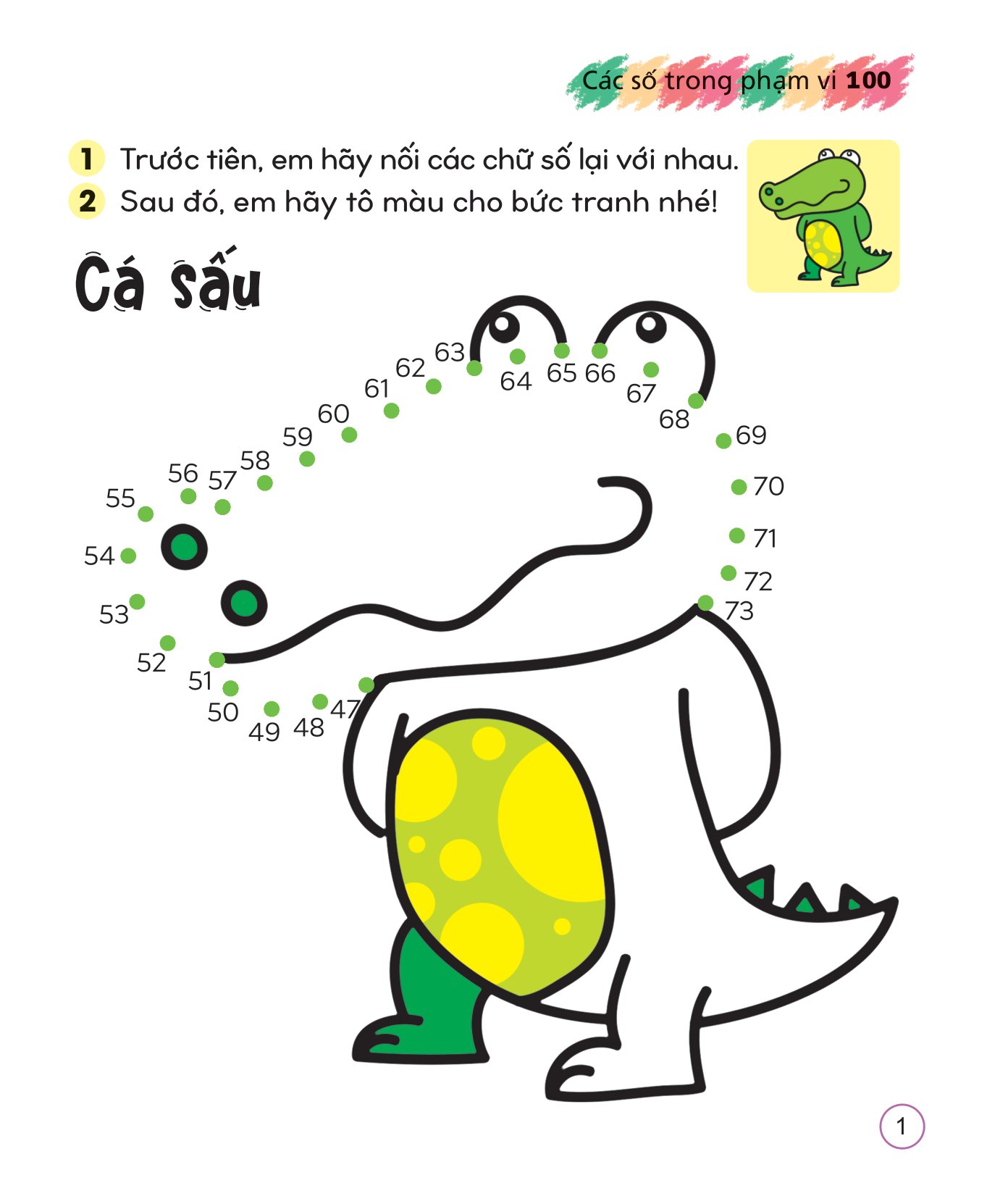 tô màu sáng tạo giúp bé làm quen với chữ cái và con số - các số trong phạm vi 100